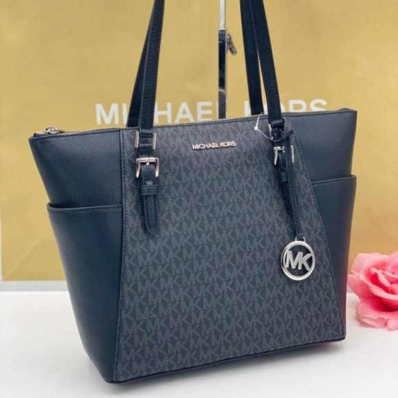 Michael Kors Handbags - Michael Kors Charlotte Tote Shoulder Bag Black